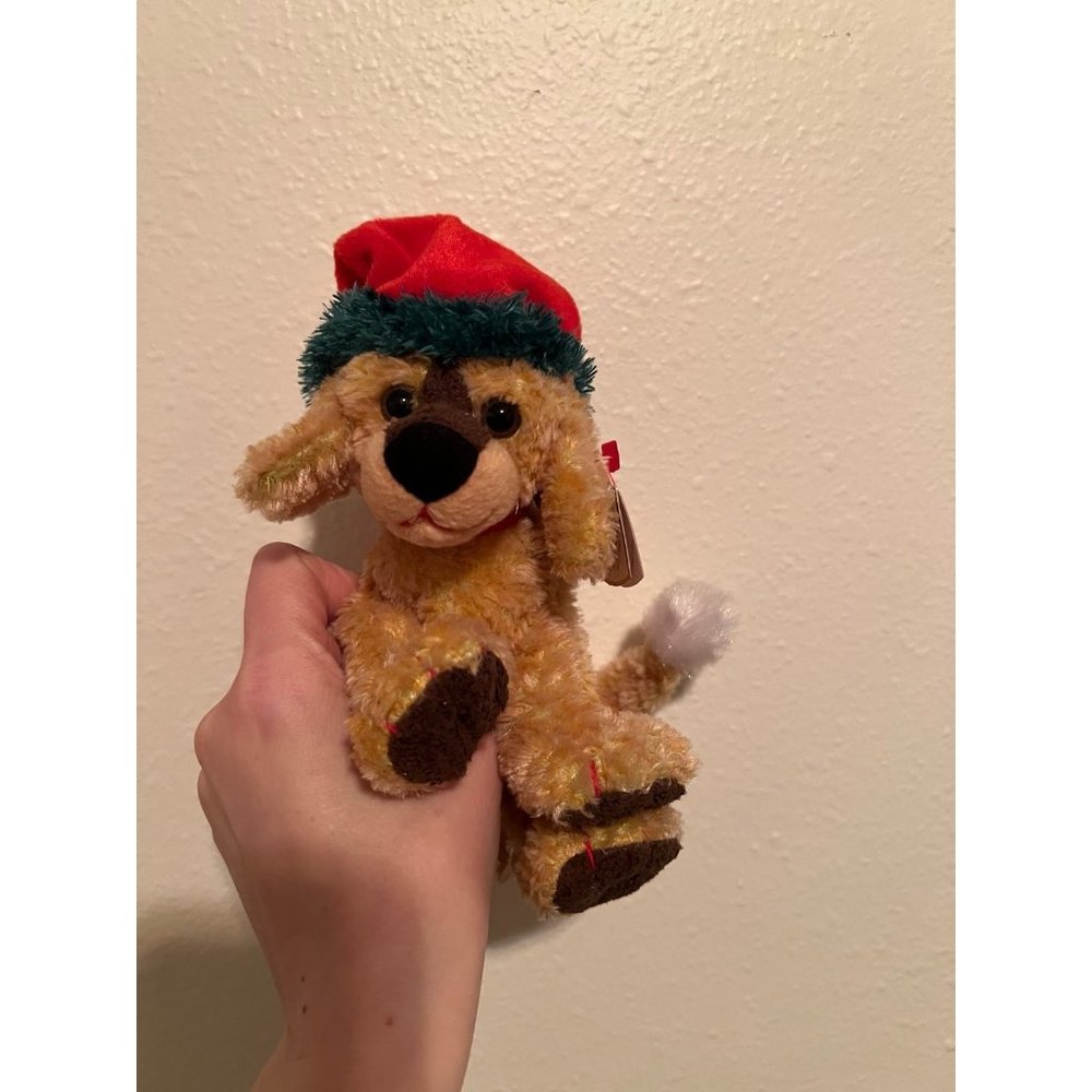 Ty Beanie Babies Jinglepup Christmas Dog